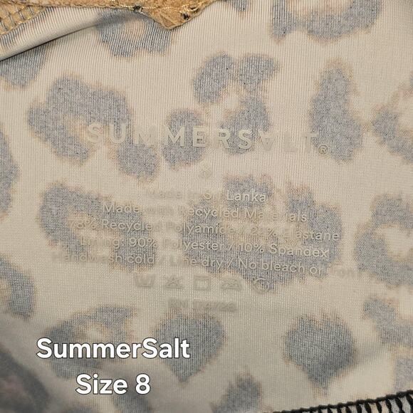 Summersalt Swimsuit Womens Size 8 Leopard Print One Piece Wrap Black Tan Animal - Picture 3 of 9